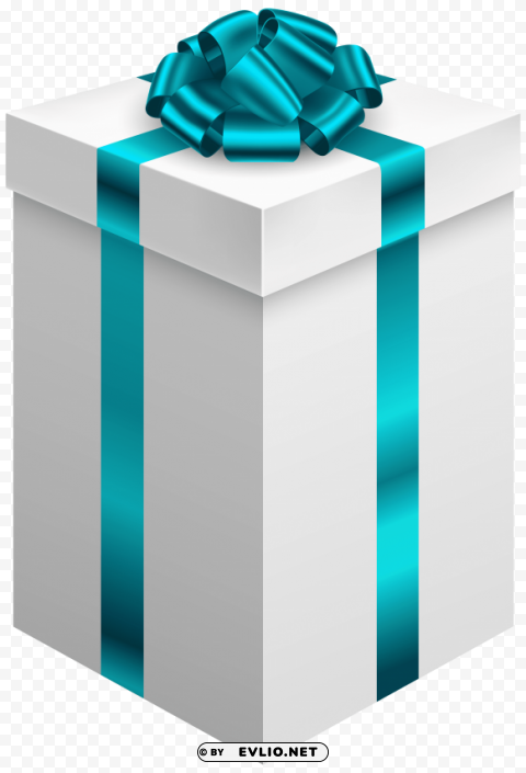 gift box with blue bow PNG with no background required