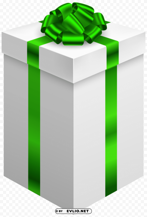 gift box with green bow Isolated Item with Transparent Background PNG