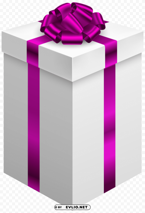 gift box with purple bow Isolated Object in HighQuality Transparent PNG