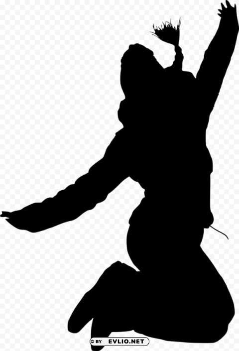happy jump silhouette PNG Image with Isolated Element
