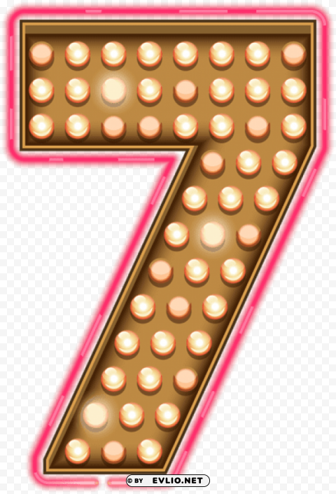 number seven neon lights Isolated Design Element in HighQuality Transparent PNG