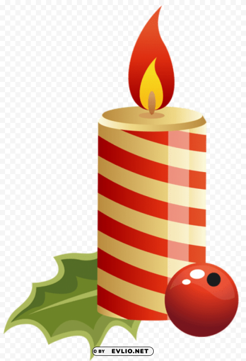 red christmas candle PNG with Isolated Object and Transparency