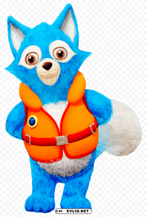 agent wolfie wearing life vest PNG transparent graphics for projects