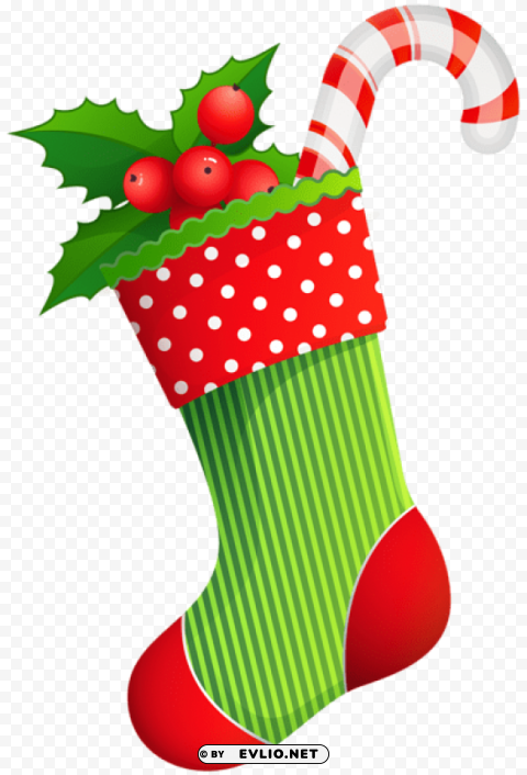 christmas holiday stocking Isolated Element with Clear PNG Background