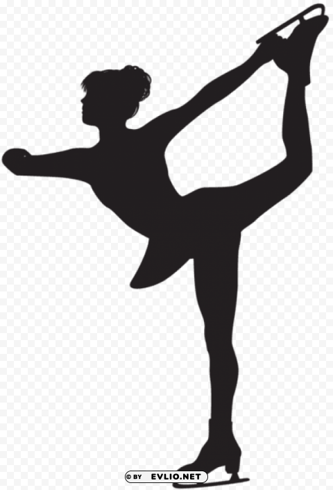 figure skating woman silhouette Free PNG download no background