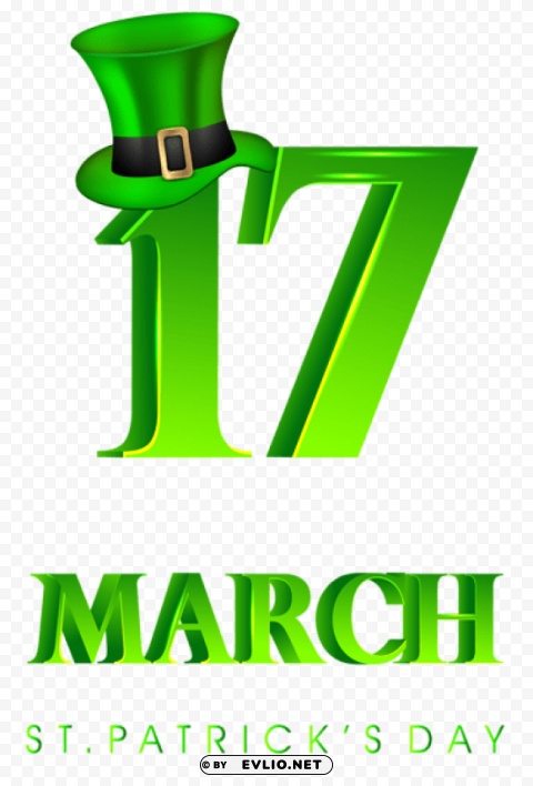 17 march st patricks day transparent PNG Graphic Isolated on Clear Background Detail