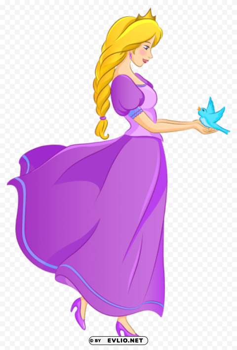 Cute Princess Transparent Clean Background Isolated PNG Graphic Detail