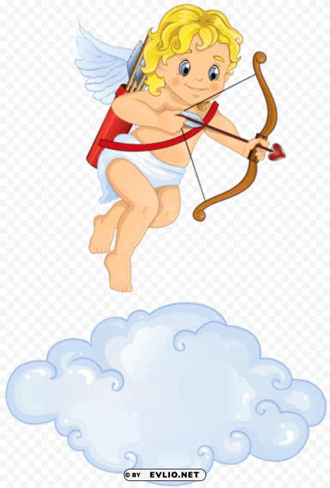 beautiful cupid with cloud Isolated Graphic Element in HighResolution PNG