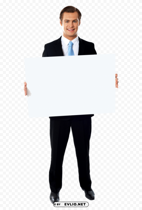 businessmen holding banner PNG with no background free download