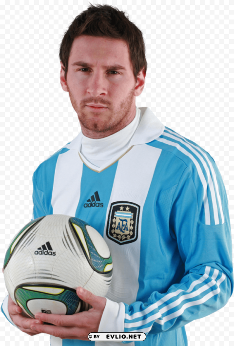 messi with football Isolated Object on Clear Background PNG