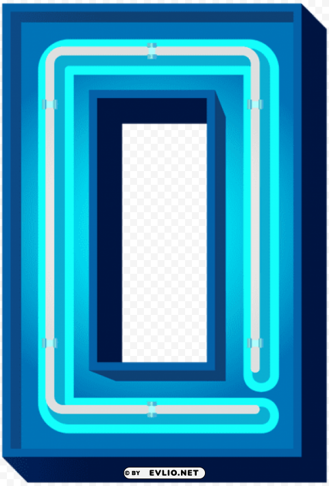 number zero blue neon Free download PNG with alpha channel