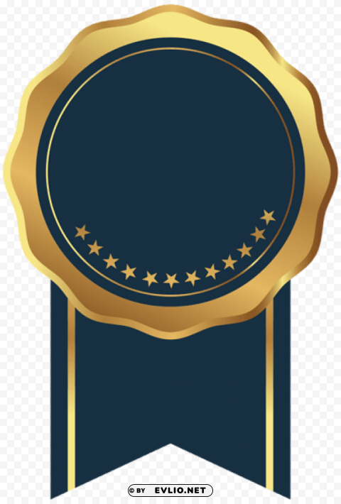 Seal Badge Gold Blue Isolated Subject With Transparent PNG