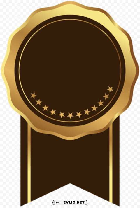 seal badge gold brown transparent PNG file with alpha