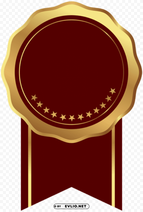 Seal Badge Gold Red Transparent Isolated Subject On HighQuality PNG