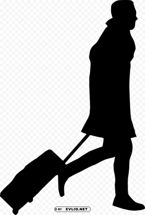 People with Luggage Silhouette Transparent PNG images wide assortment