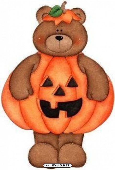 teddy bear halloween on scarecrows and picasa PNG Graphic Isolated with Clear Background clipart png photo - 66dc7278