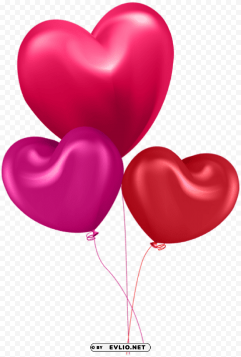 Balloon Hearts Transparent PNG Isolated Illustration