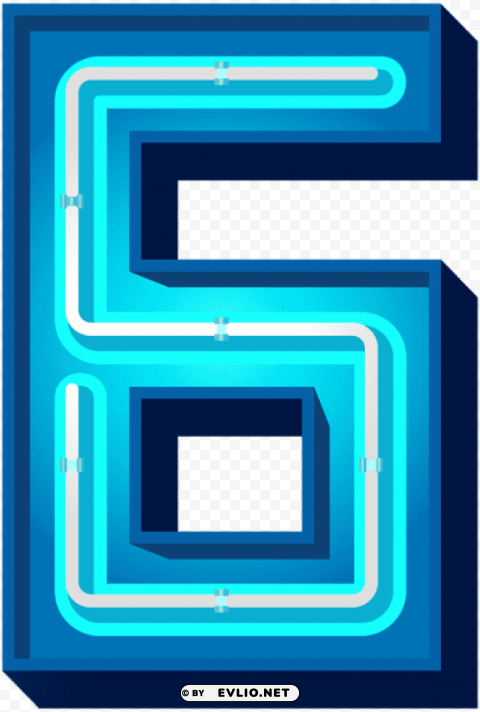 number six blue neon Free PNG images with alpha channel
