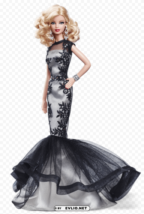 barbie doll evening gown PNG images with alpha transparency bulk