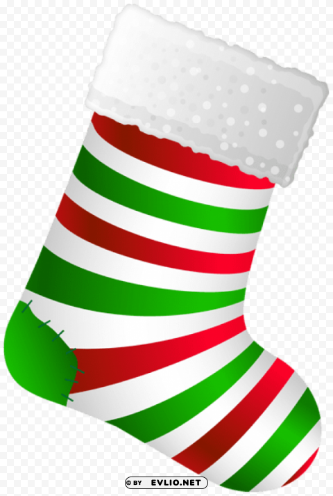 christmas striped stocking Isolated Graphic on HighQuality PNG