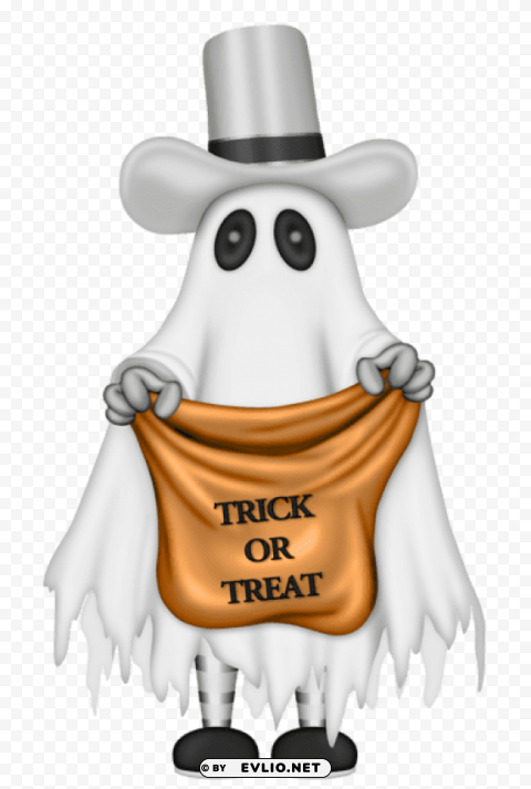 halloween ghost with trick or treat bag PNG images with clear backgrounds