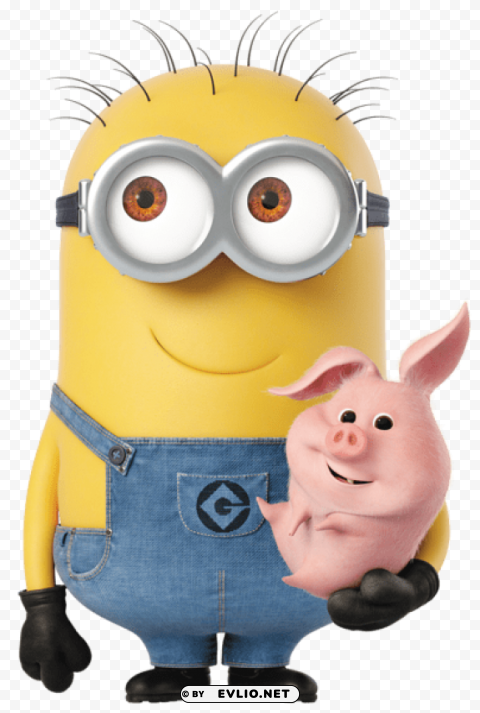 minion with piggy transparent cartoon PNG images with alpha transparency selection