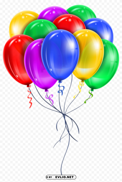  multi color balloons PNG transparent designs for projects