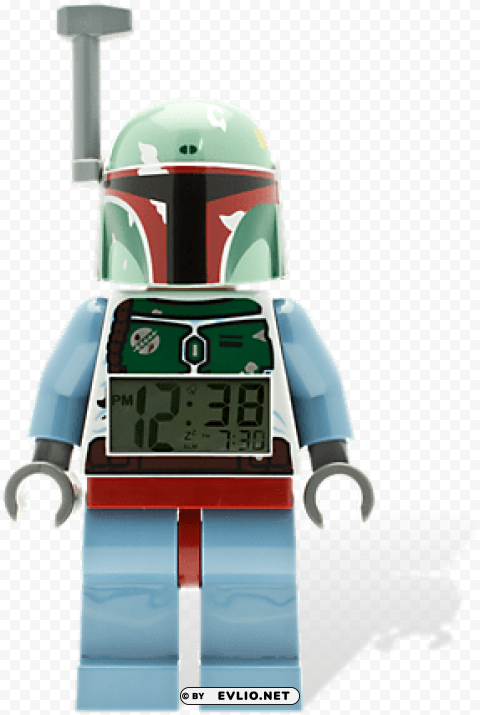 boba fett lego clock Clear Background PNG Isolated Subject
