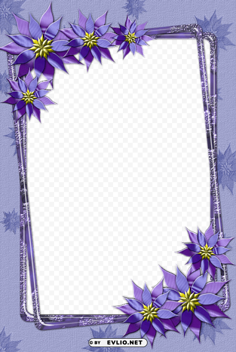 Purple Flower Transparent Frame PNG Images With No Background Assortment