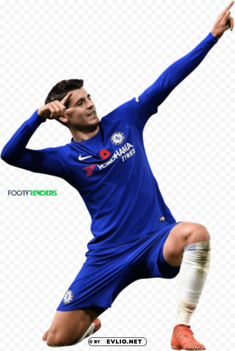 alvaro morata Isolated Character on Transparent Background PNG