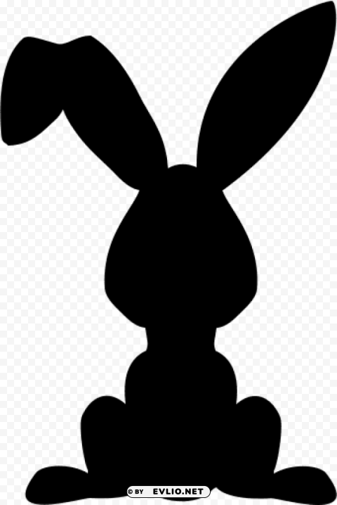 Easter Bunny Ears Silhouette Transparent Background PNG Stock