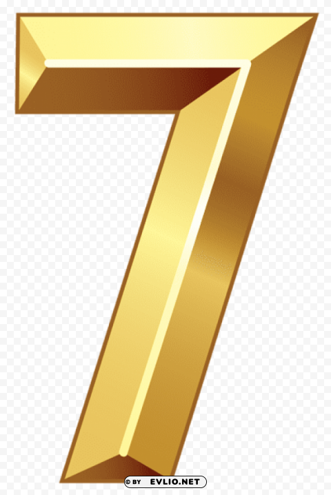 gold number seven Isolated Character on HighResolution PNG