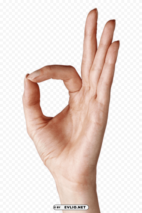 hand showing ok PNG transparent pictures for editing