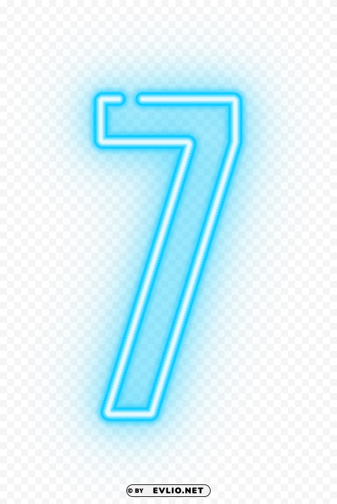 neon number seven Transparent PNG Image Isolation