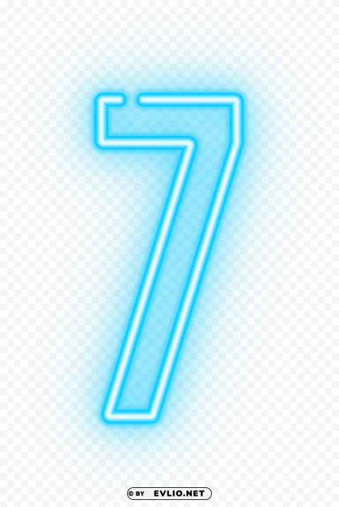 Neon Number Seven Transparent PNG Image Isolation