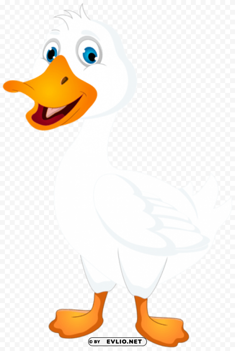 white duck cartoon Transparent background PNG photos clipart png photo - b2c181ee