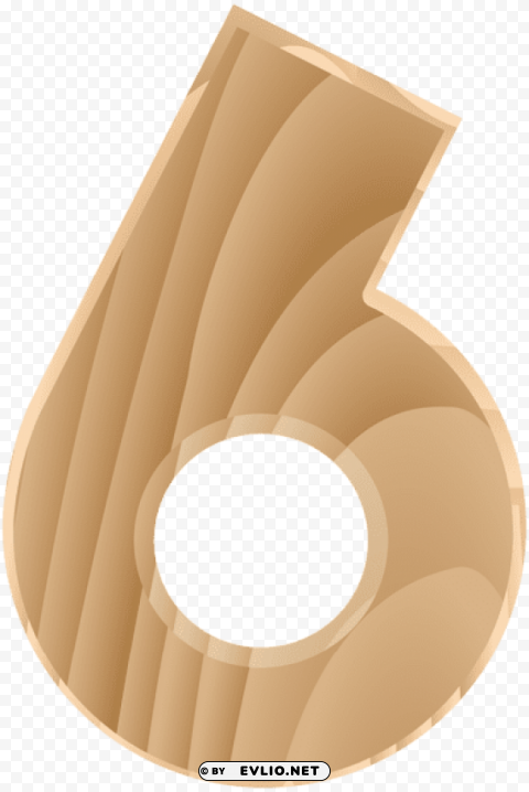 wooden number six transparent PNG with no background diverse variety