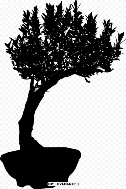 bonsai silhouette PNG graphics with alpha transparency bundle
