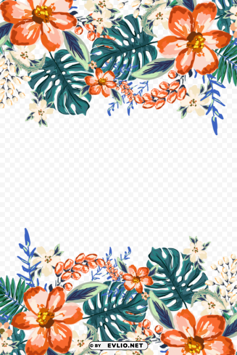 christmas border design - orange wedding flower watercolor Transparent PNG images complete package