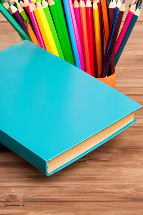 Colorful Pencils and Books for Back to School background Clear PNG pictures bundle