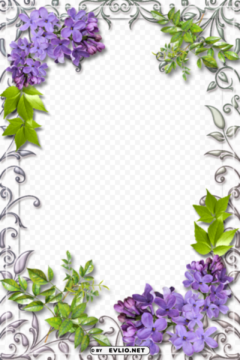 cute white frame with lilac Free download PNG images with alpha transparency