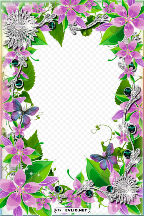 Frame With Pink Flowers PNG Transparent Graphics Comprehensive Assortment