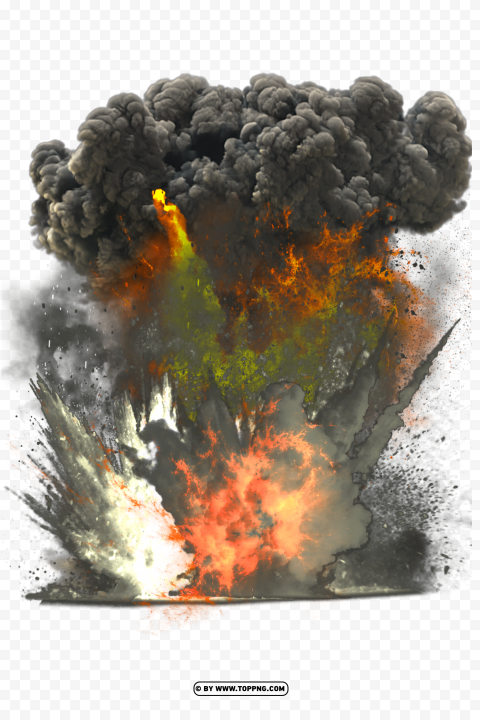 Free Dark Smoke Explosion And Fire Transparent PNG Isolated Object Design