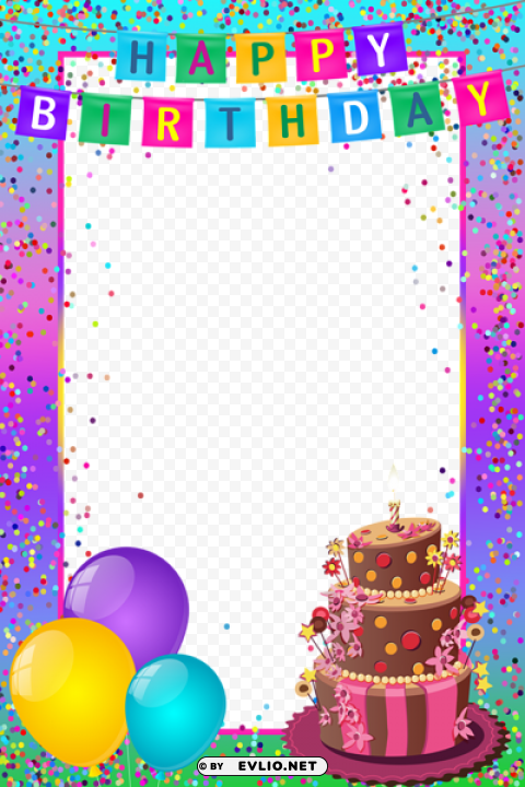 Happy Birthdaymultlor Frame PNG With No Background Diverse Variety