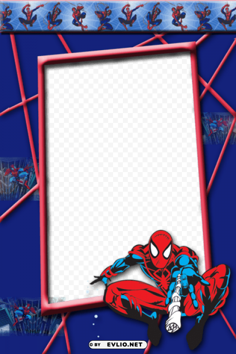 kids spider man transparent photo frame PNG graphics for free