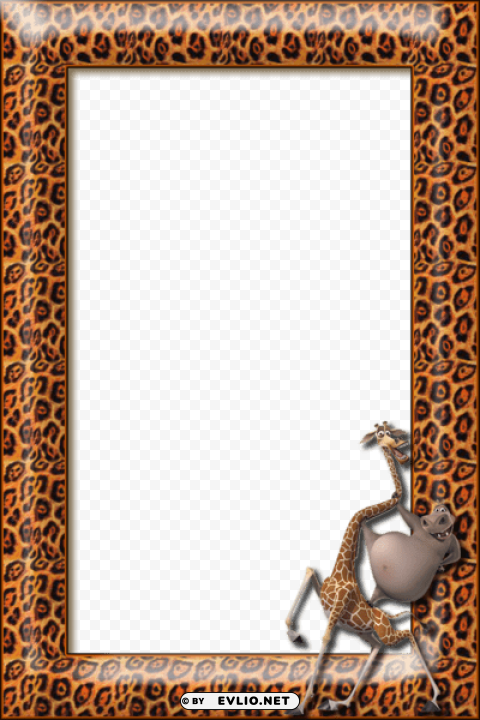 kids transparent frame with gloria and melman madagascar PNG high resolution free