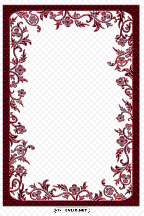 Large Red Transparent Frame Clear Background PNG Isolated Subject