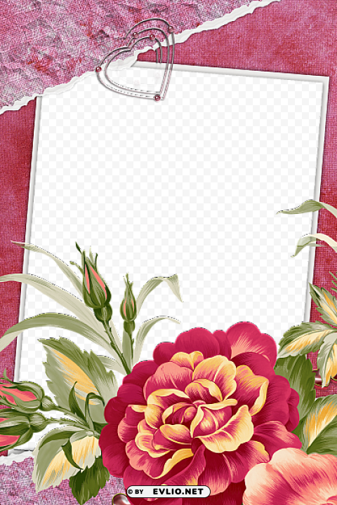 large red frame with beautiful flower Transparent PNG images bundle