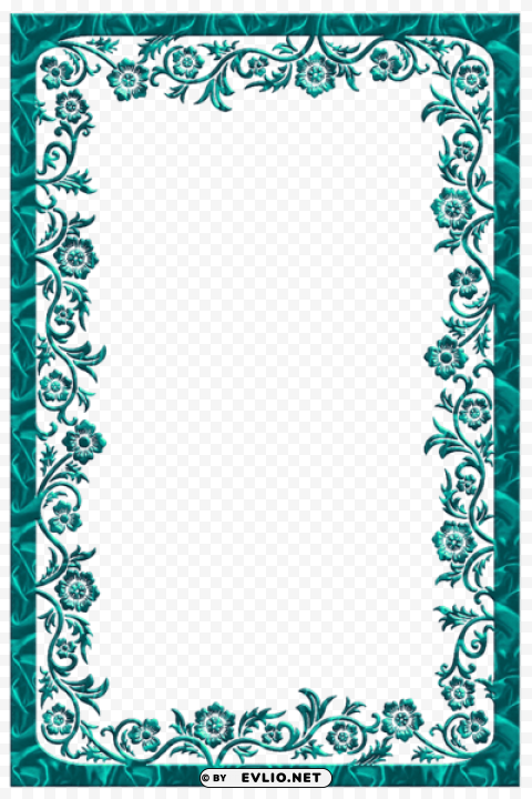 large turquoise transparent frame Clear Background PNG with Isolation