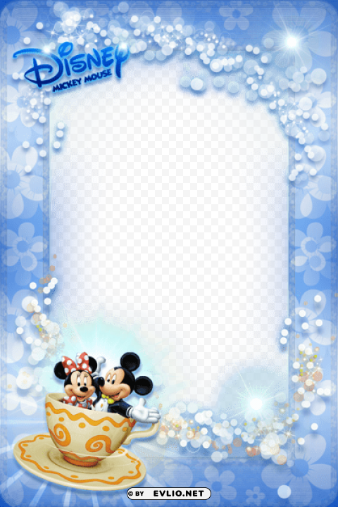 mickey mouse blue kids photo frame PNG images for graphic design